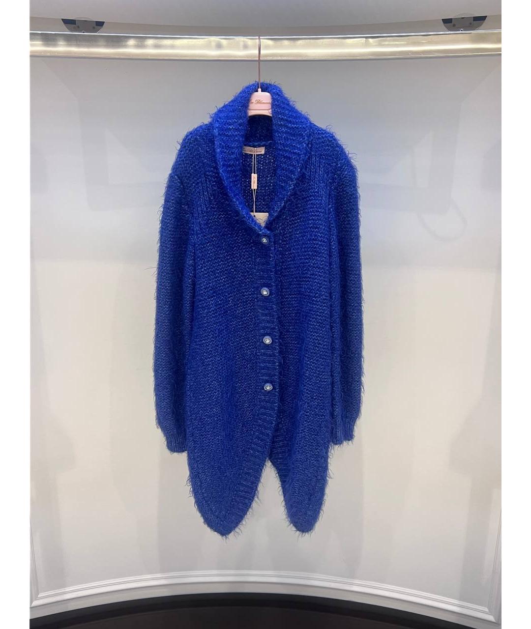 MISS BLUMARINE Синий шерстяной жакет / жилет, фото 4