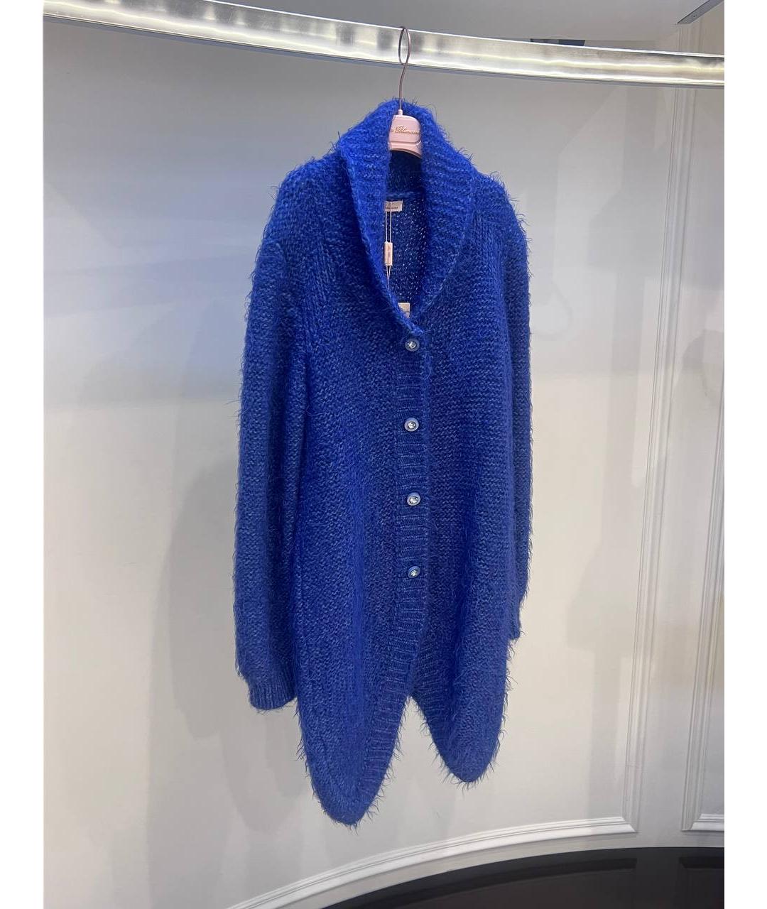 MISS BLUMARINE Синий шерстяной жакет / жилет, фото 2