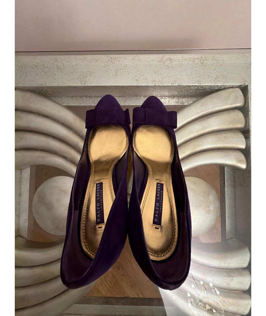 RALPH LAUREN COLLECTION Фиолетовые замшевые туфли, фото 3