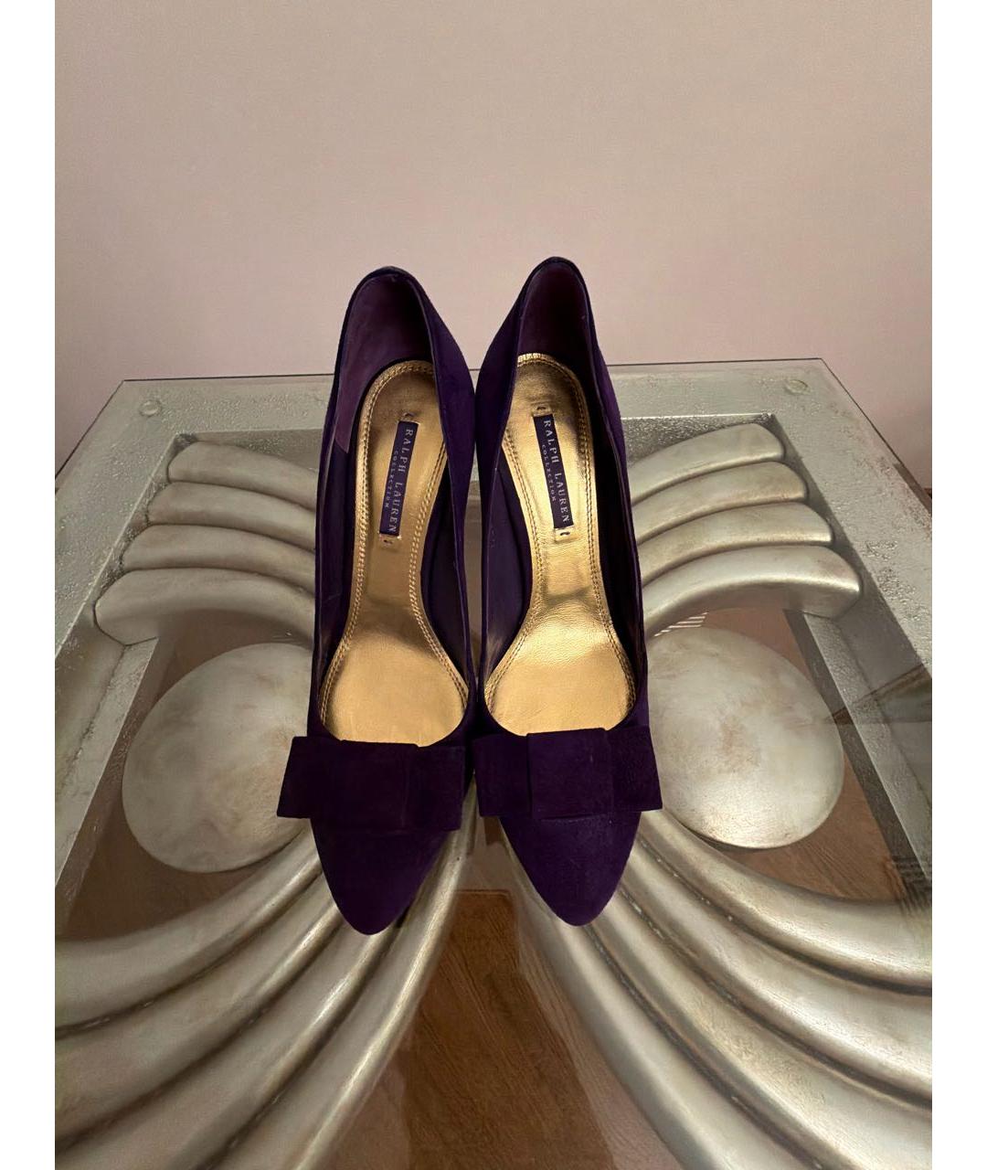 RALPH LAUREN COLLECTION Фиолетовые замшевые туфли, фото 2