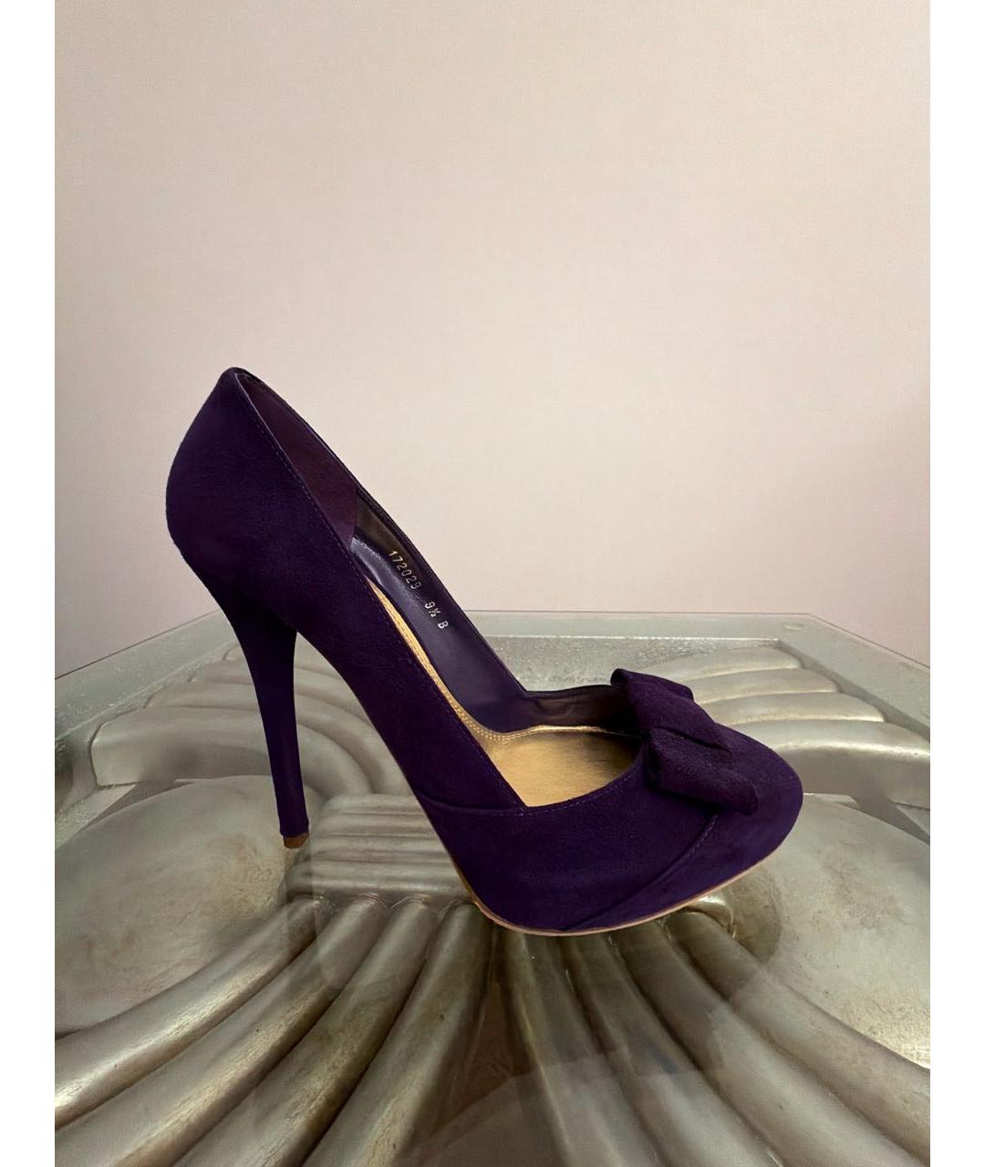 RALPH LAUREN COLLECTION Фиолетовые замшевые туфли, фото 5