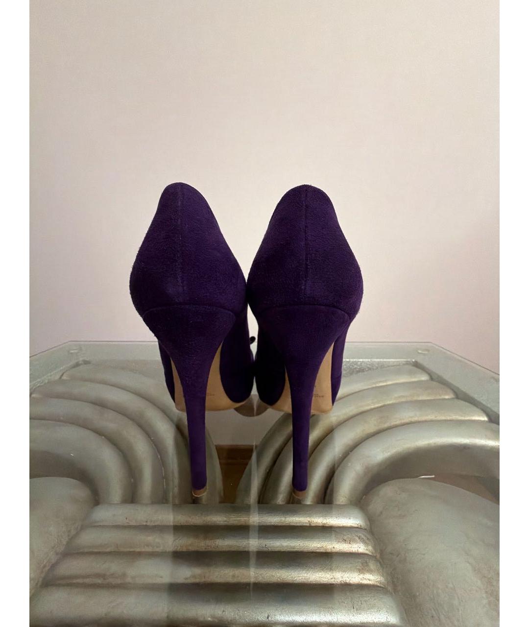 RALPH LAUREN COLLECTION Фиолетовые замшевые туфли, фото 4