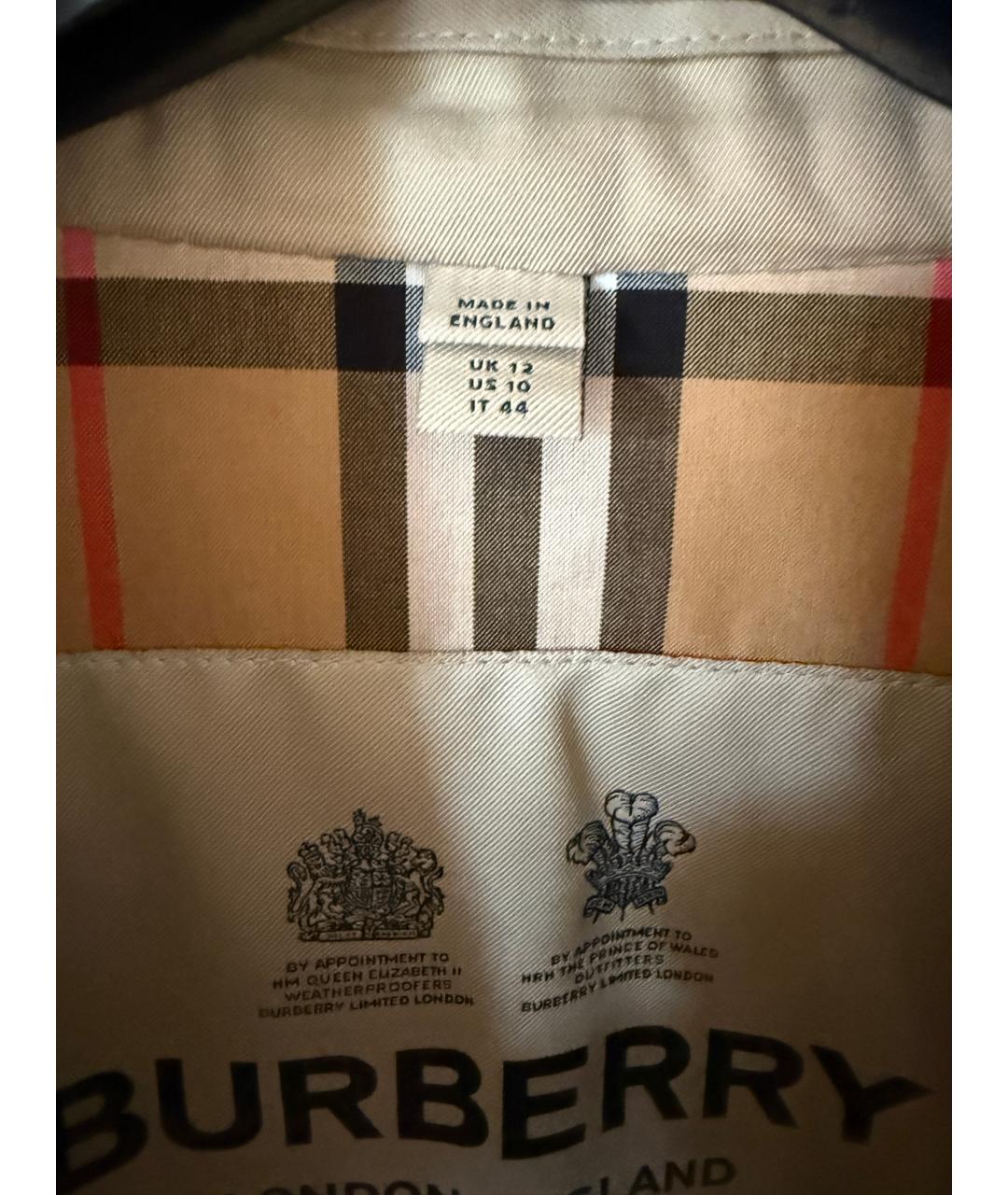 BURBERRY Бежевый хлопковый тренч/плащ, фото 5