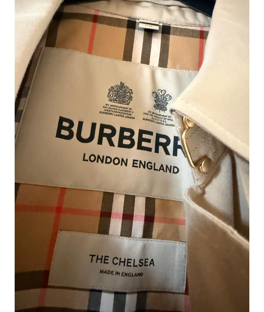BURBERRY Бежевый хлопковый тренч/плащ, фото 4