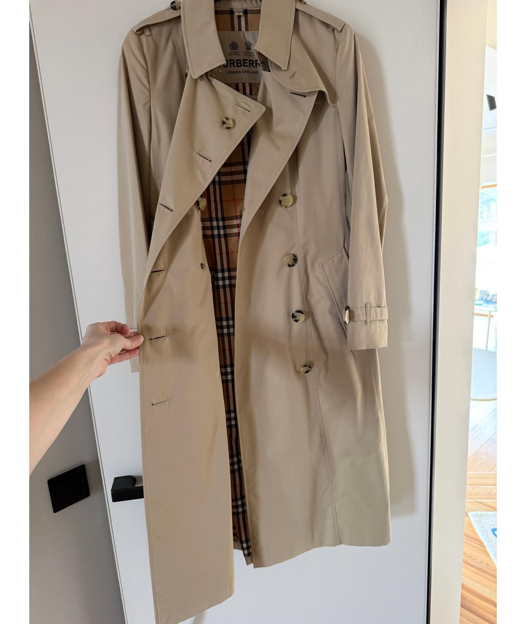 BURBERRY Бежевый хлопковый тренч/плащ, фото 3