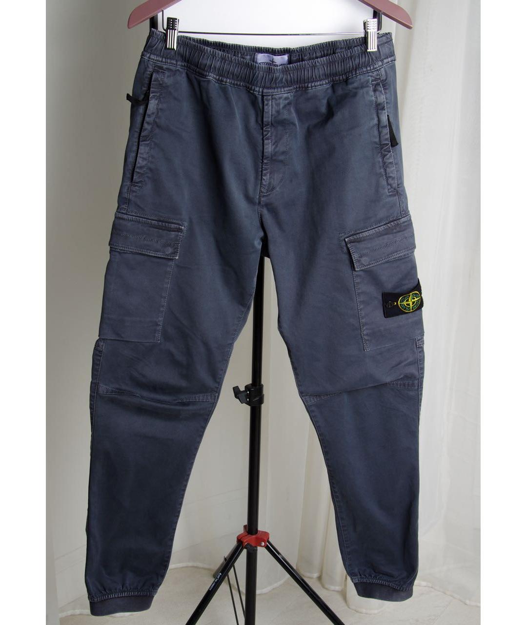 STONE ISLAND Антрацитовые хлопковые повседневные брюки, фото 2