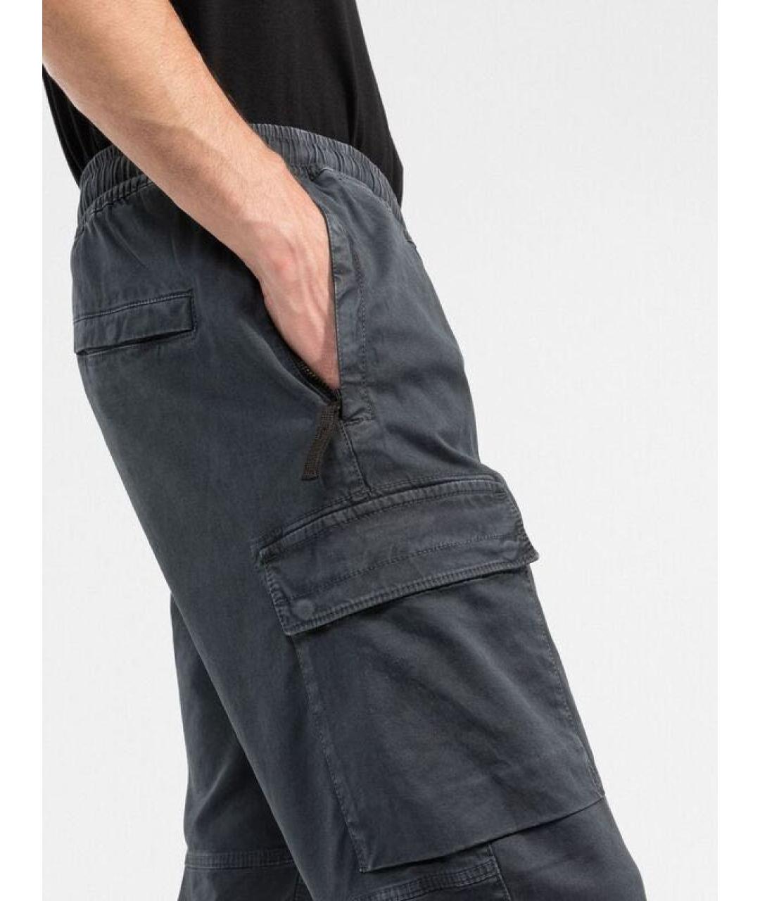 STONE ISLAND Антрацитовые хлопковые повседневные брюки, фото 8