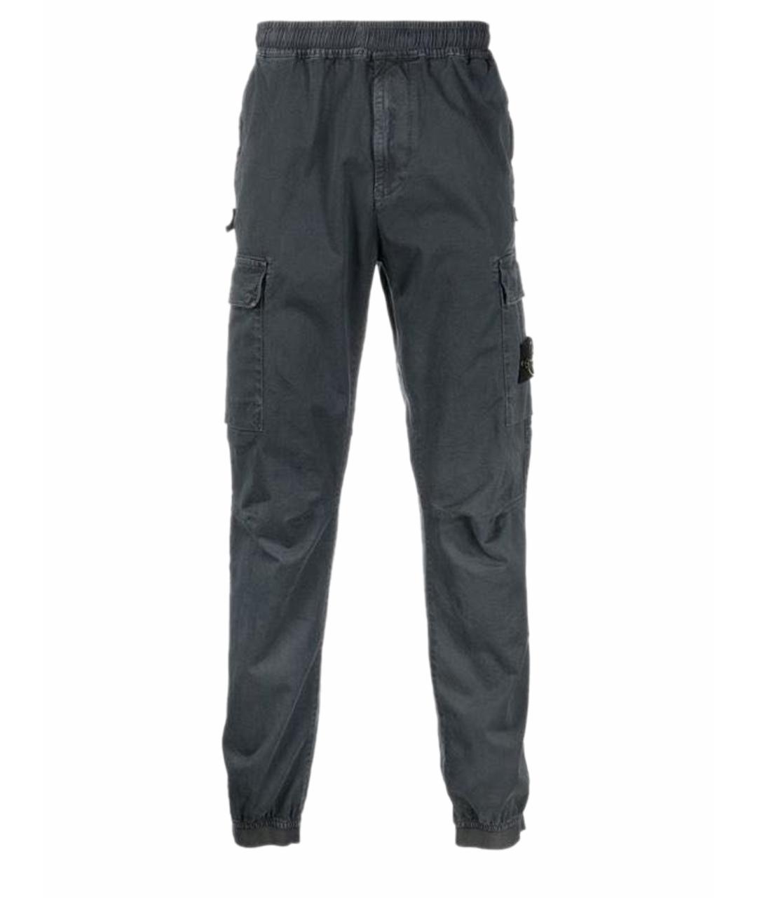 STONE ISLAND Антрацитовые хлопковые повседневные брюки, фото 1