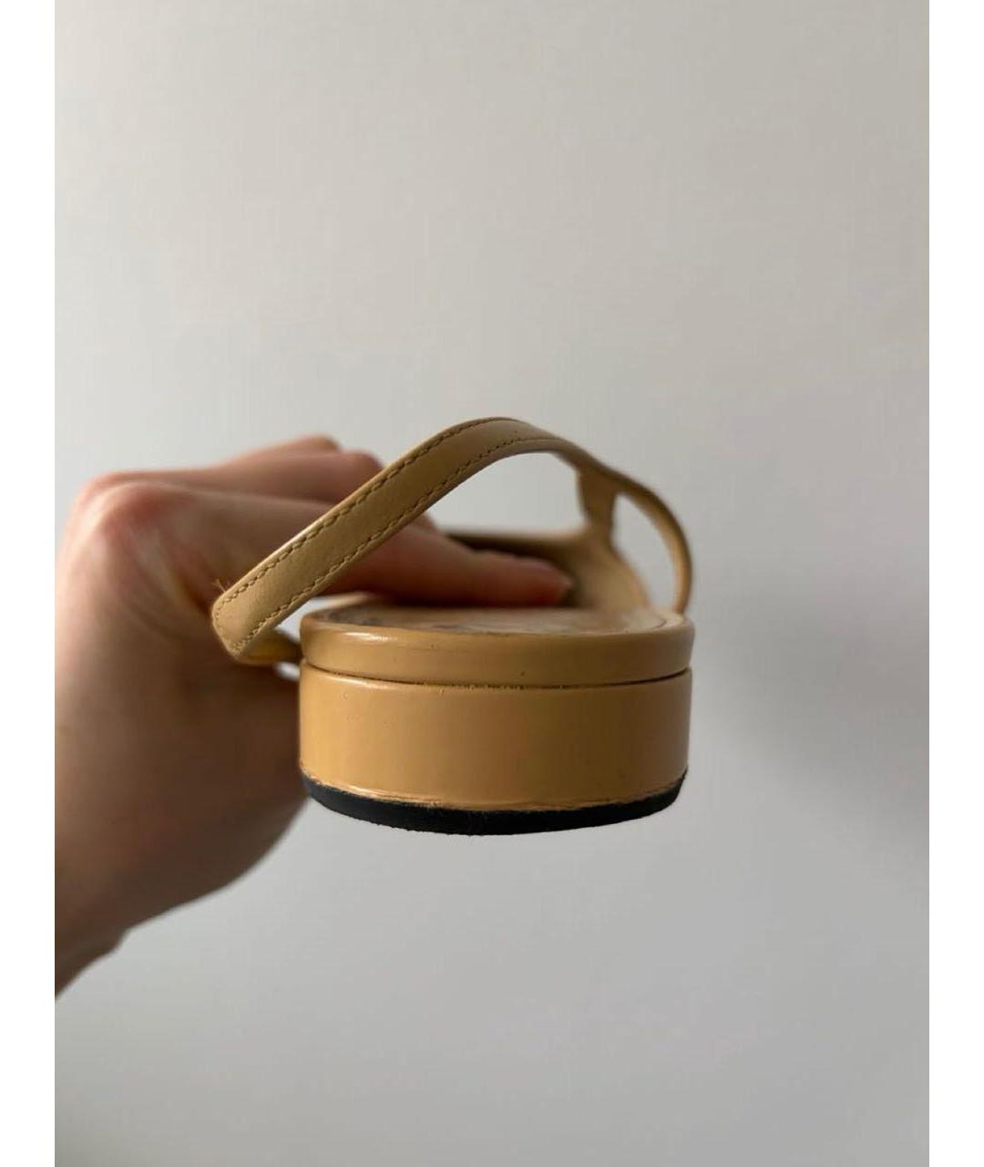 CHANEL Бежевые кожаные балетки, фото 8