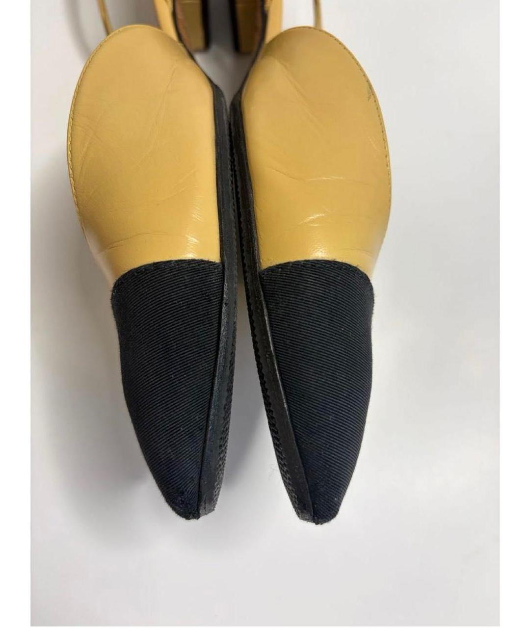 CHANEL Бежевые кожаные балетки, фото 4