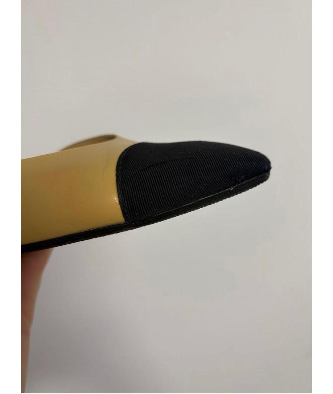 CHANEL Бежевые кожаные балетки, фото 6