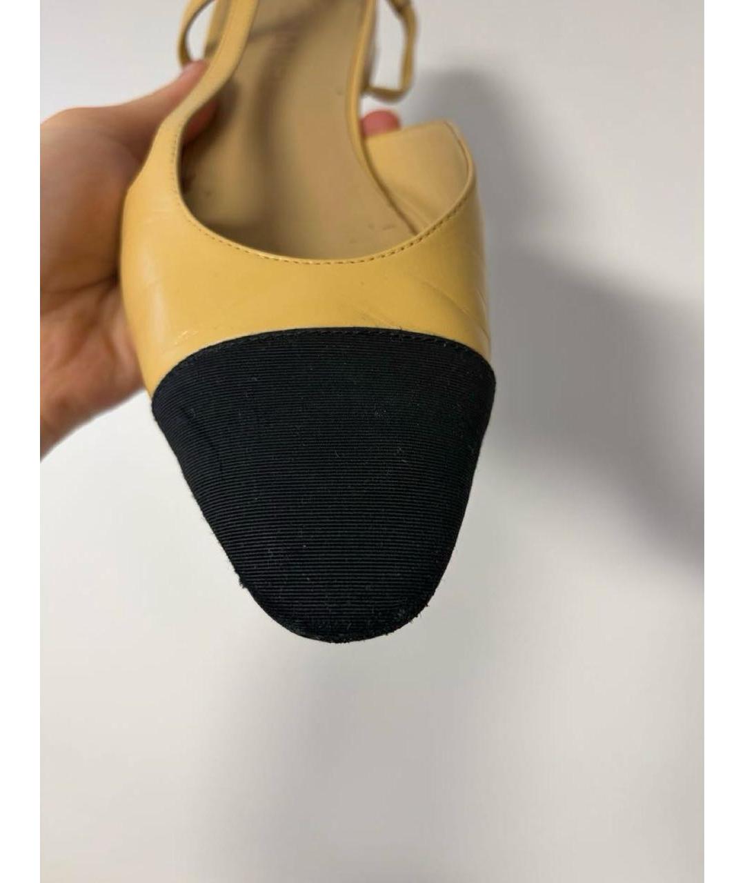 CHANEL Бежевые кожаные балетки, фото 7