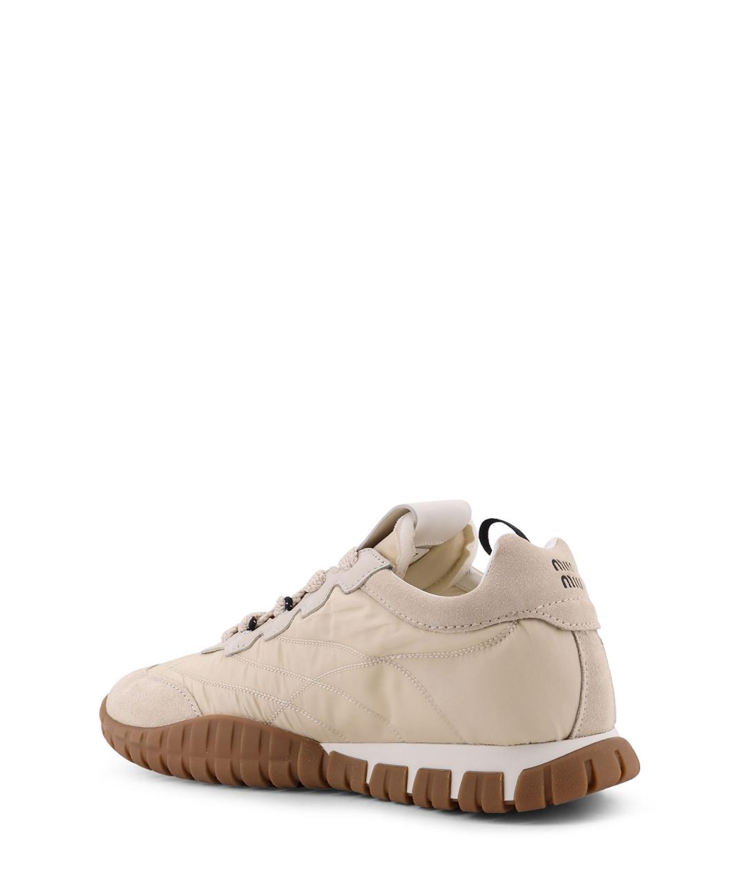 MIU MIU Бежевые синтетические кроссовки, фото 3