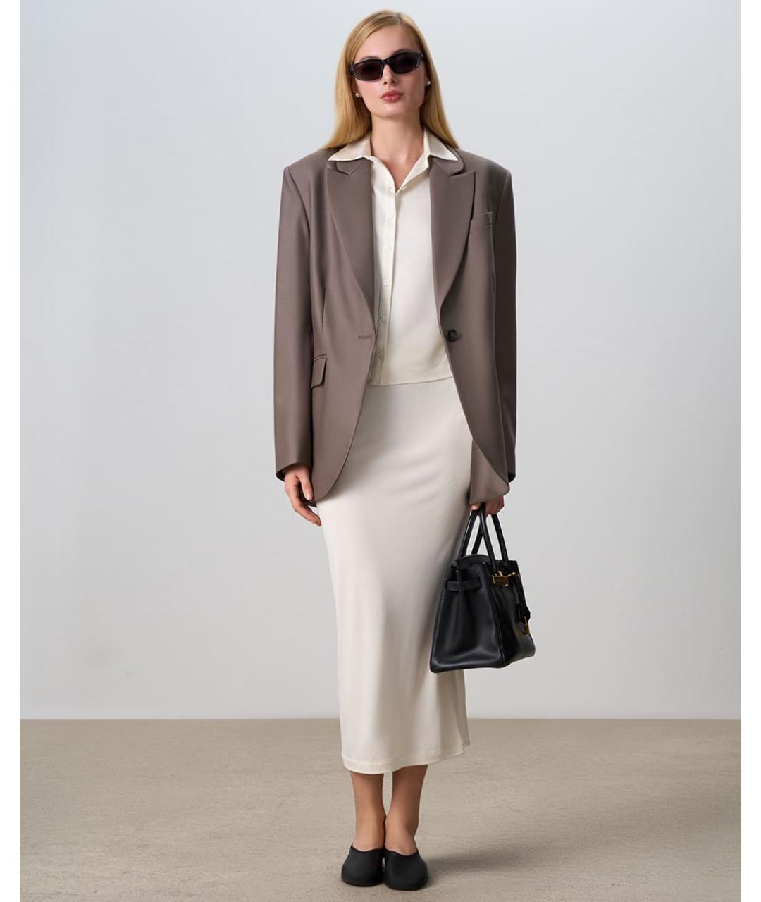 PERVERT Белая шелковая юбка миди, фото 9