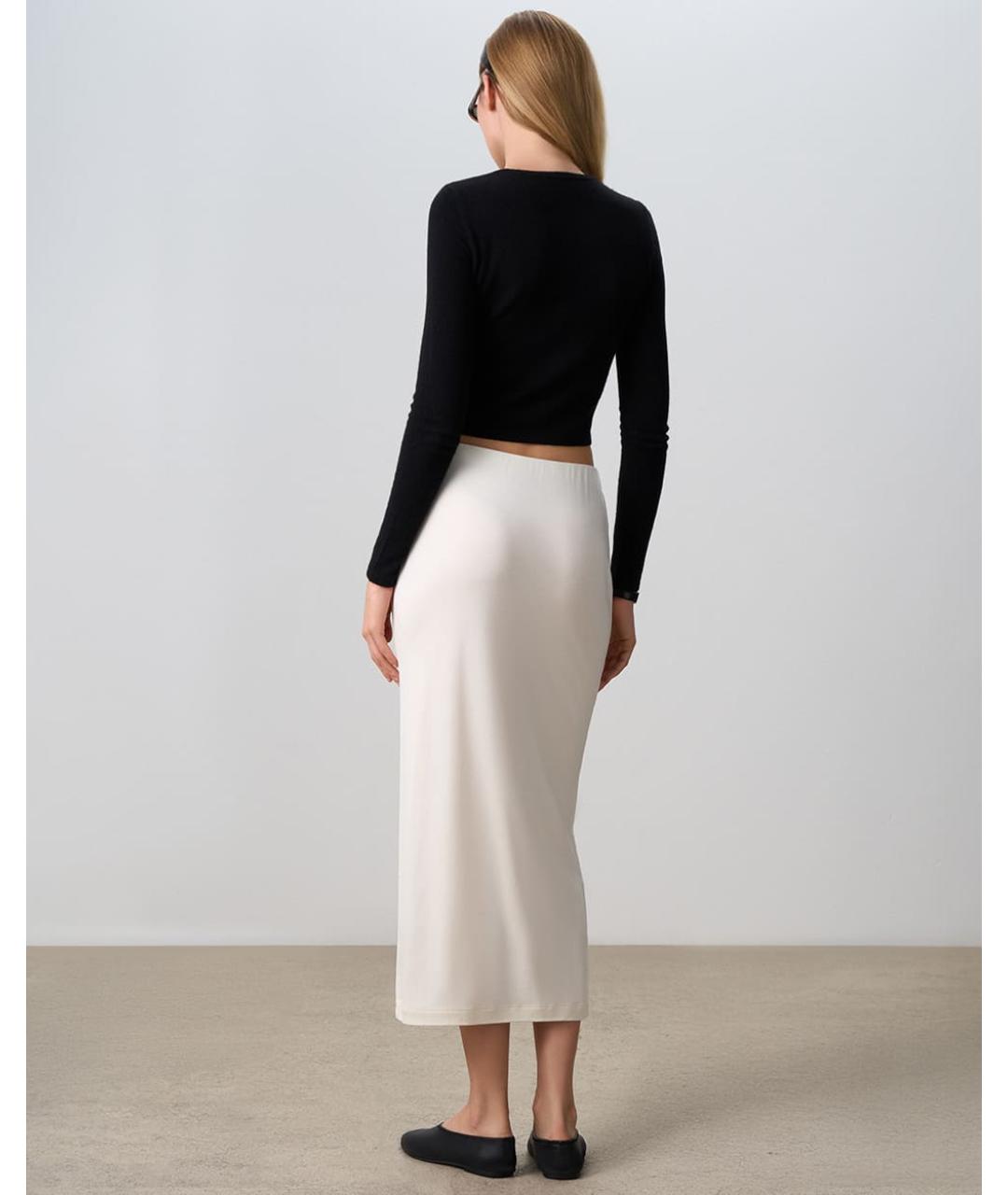 PERVERT Белая шелковая юбка миди, фото 5