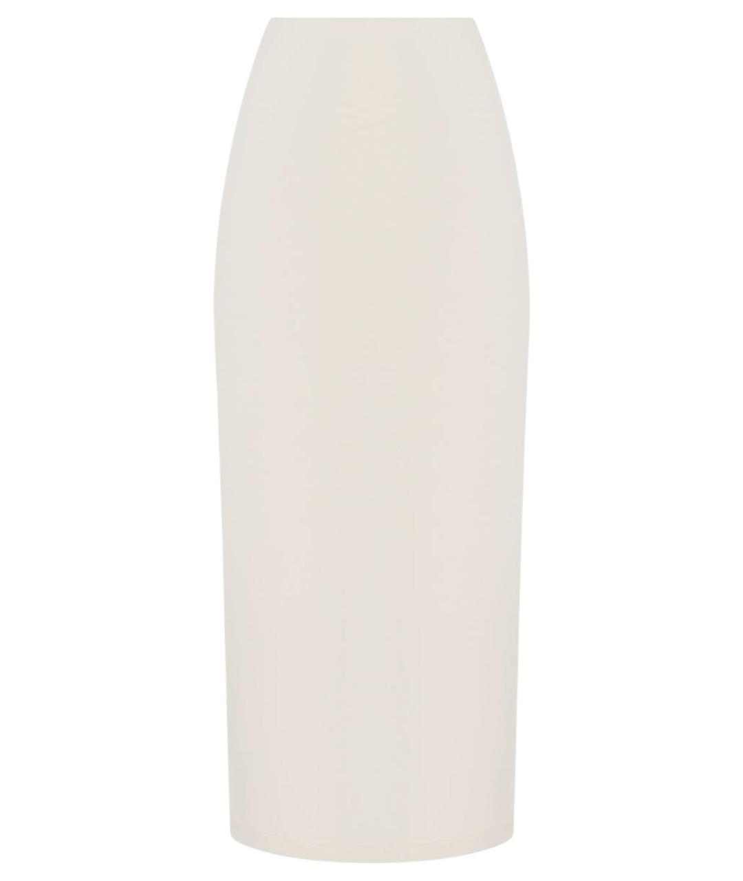 PERVERT Белая шелковая юбка миди, фото 1