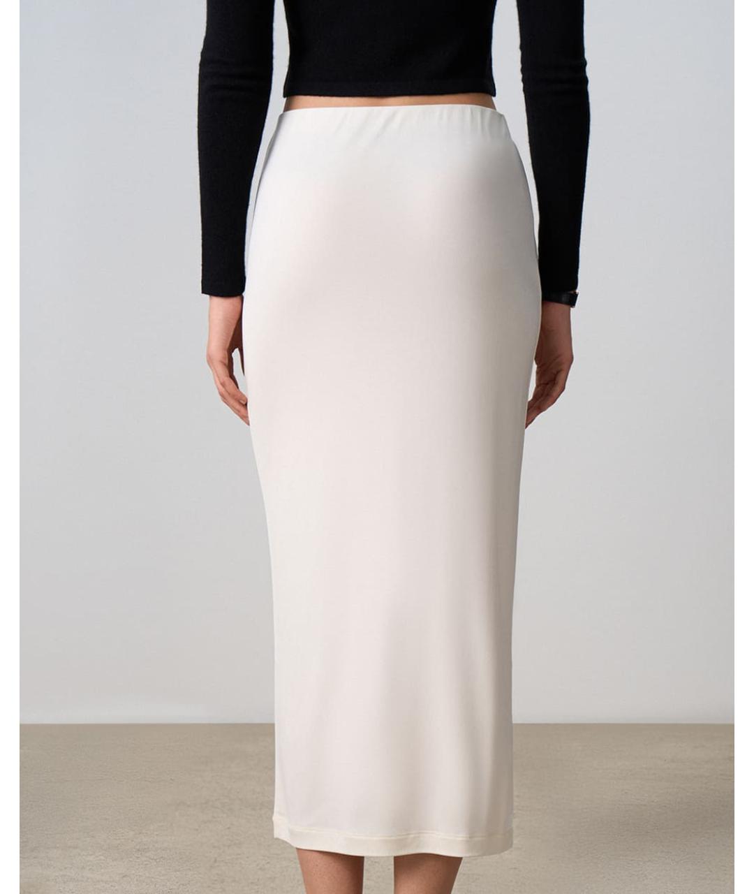 PERVERT Белая шелковая юбка миди, фото 8