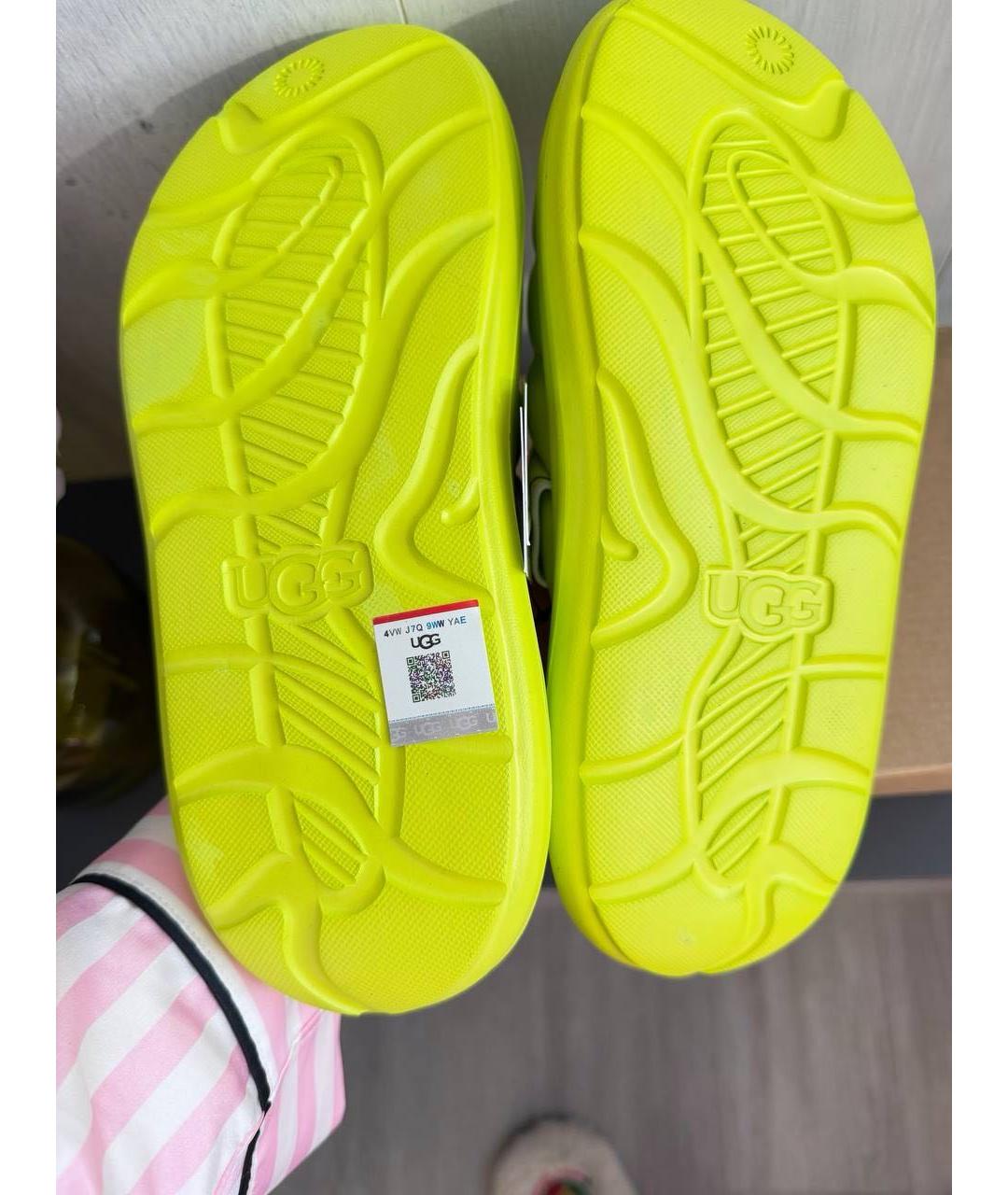 UGG AUSTRALIA Желтые резиновые шлепанцы, фото 6