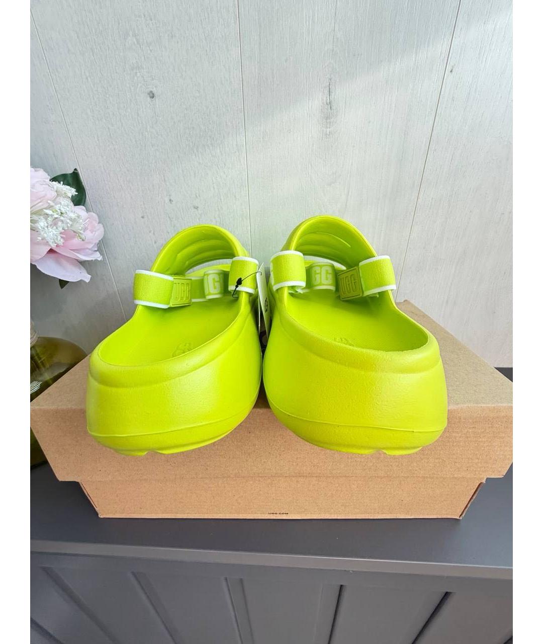 UGG AUSTRALIA Желтые резиновые шлепанцы, фото 4