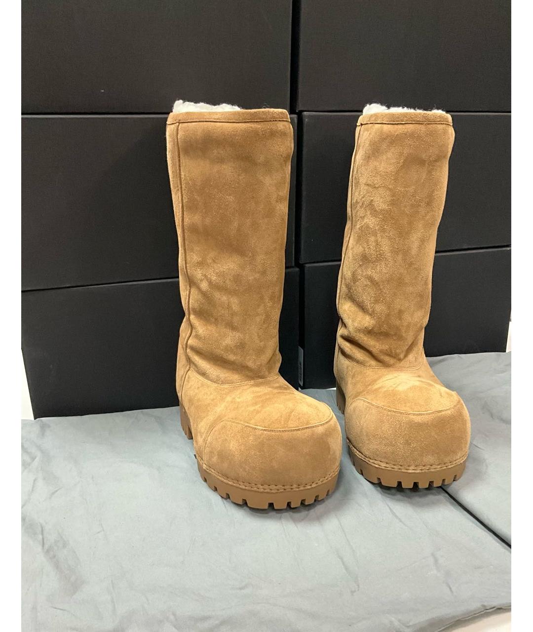 BALENCIAGA Коричневые замшевые сапоги, фото 8