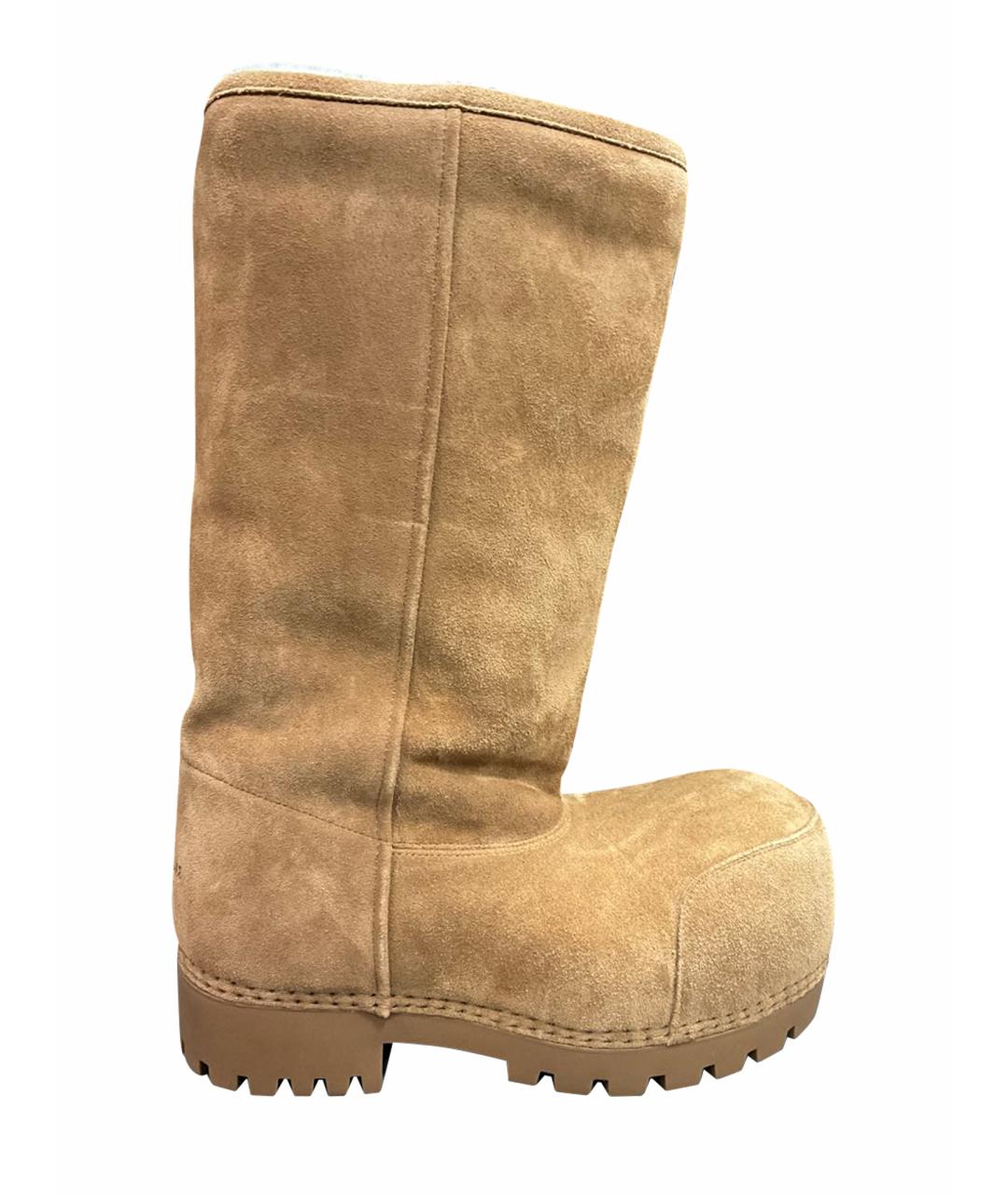 BALENCIAGA Коричневые замшевые сапоги, фото 1