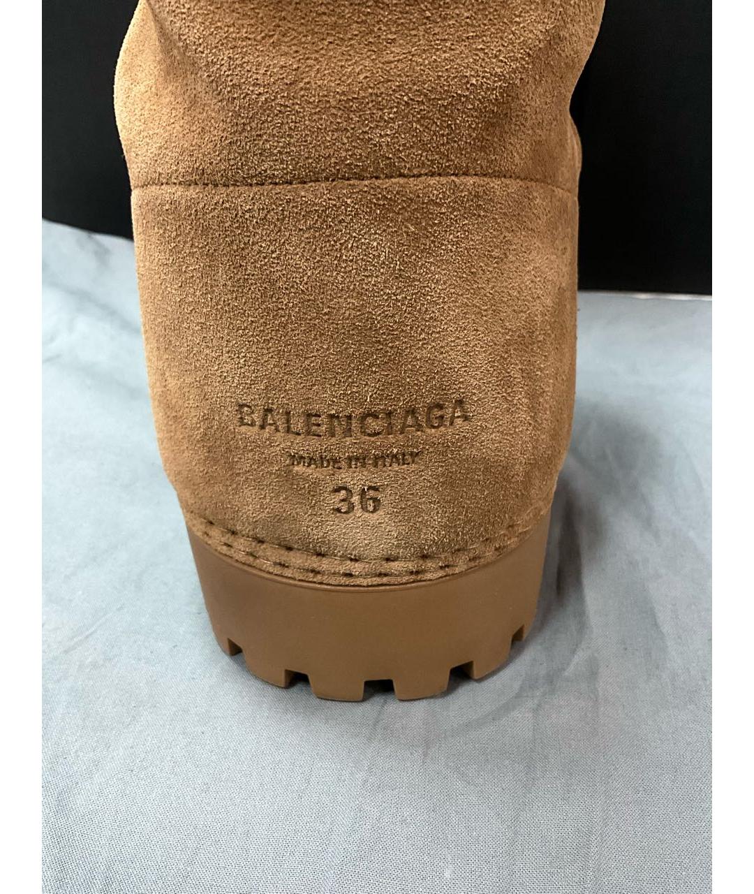 BALENCIAGA Коричневые замшевые сапоги, фото 4