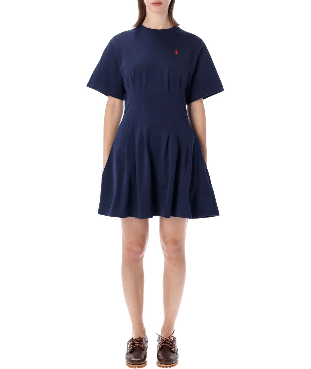 POLO RALPH LAUREN Темно-синее хлопковое платье, фото 1