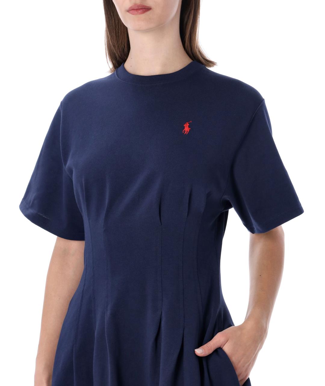 POLO RALPH LAUREN Темно-синее хлопковое платье, фото 3
