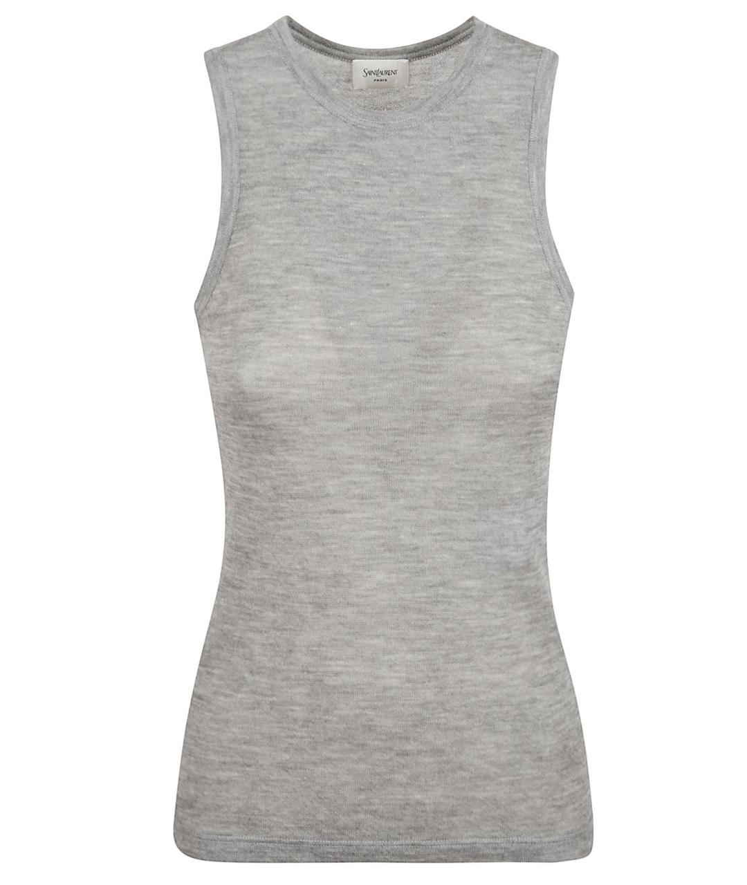 SAINT LAURENT Серая кашемировая майка, фото 1