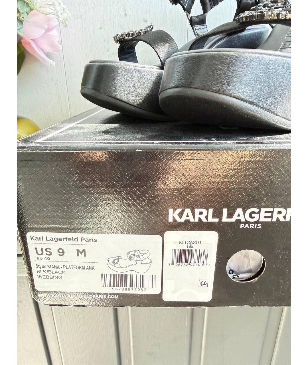 KARL LAGERFELD Черные босоножки, фото 8