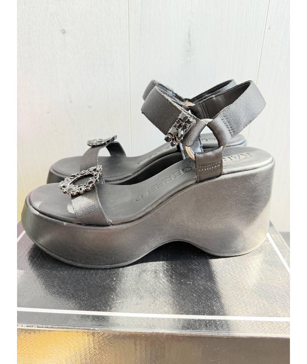 KARL LAGERFELD Черные босоножки, фото 9