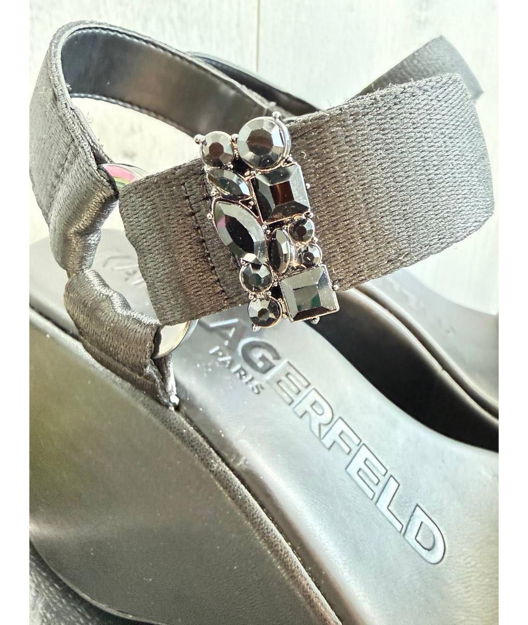 KARL LAGERFELD Черные босоножки, фото 7