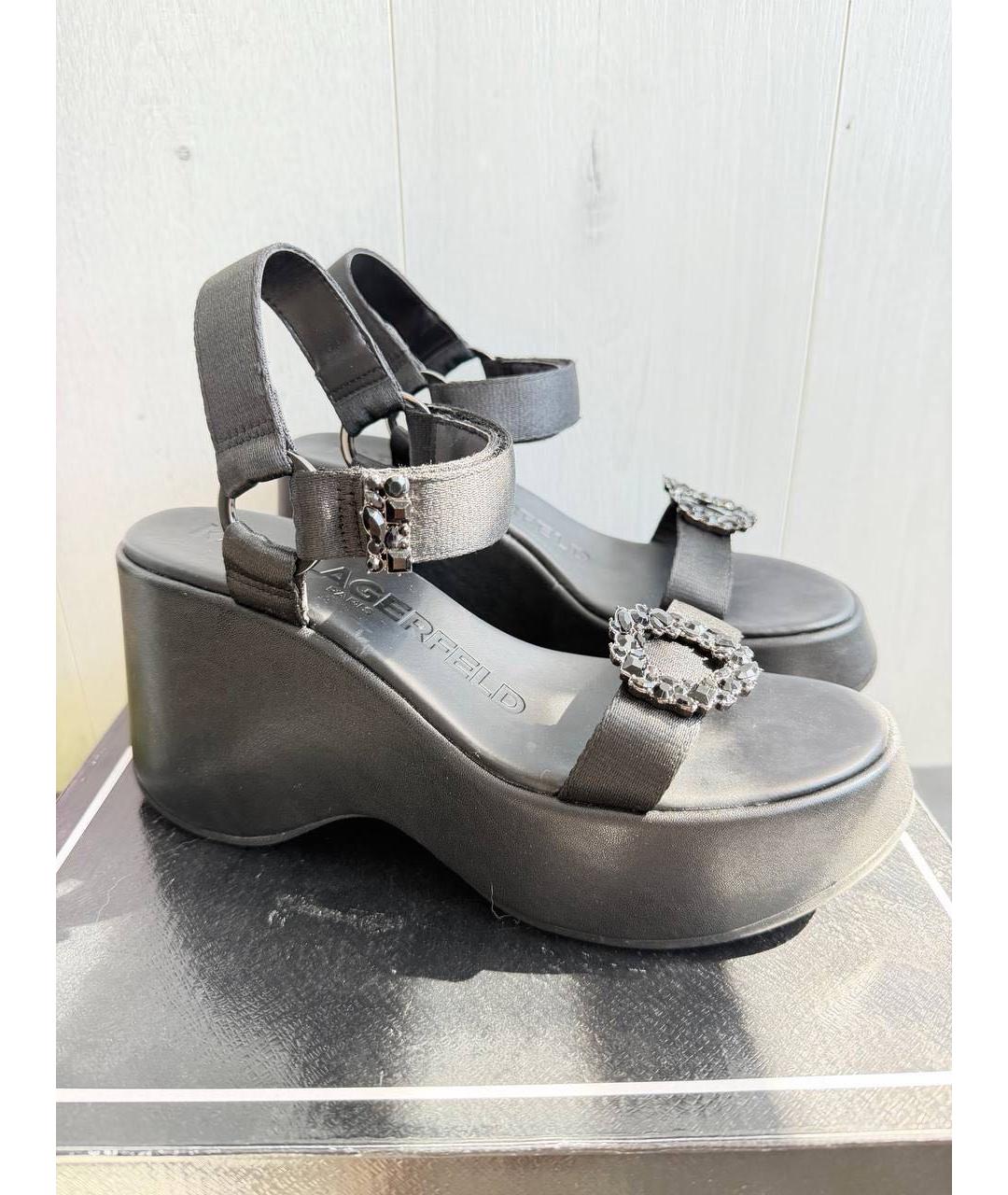 KARL LAGERFELD Черные босоножки, фото 3