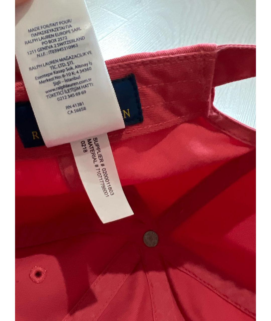 RALPH LAUREN Коралловая хлопковая кепка, фото 6