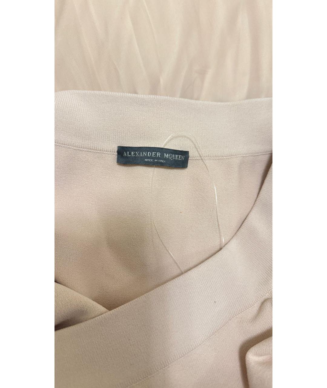 ALEXANDER MCQUEEN Бежевое вискозное вечернее платье, фото 2