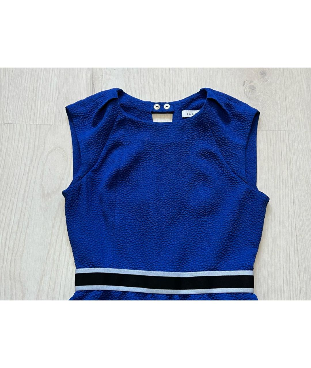 SANDRO Синее полиэстеровое повседневное платье, фото 3