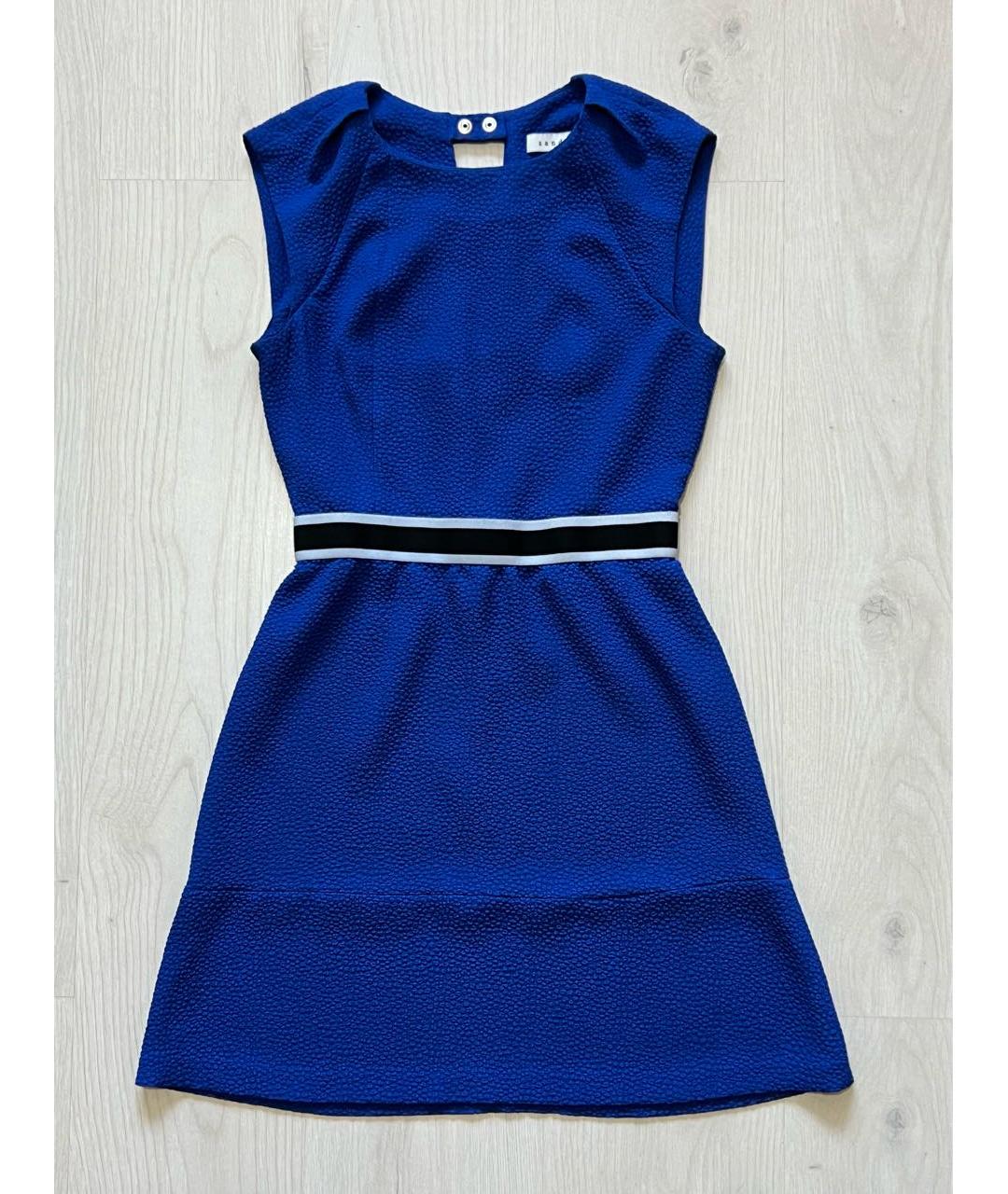 SANDRO Синее полиэстеровое повседневное платье, фото 8