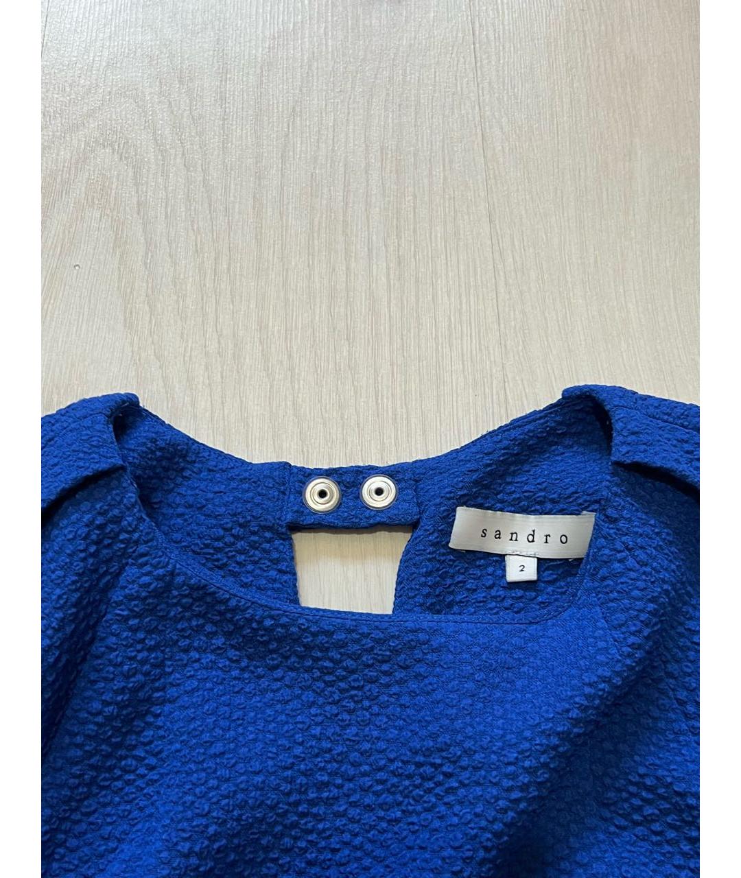 SANDRO Синее полиэстеровое повседневное платье, фото 6