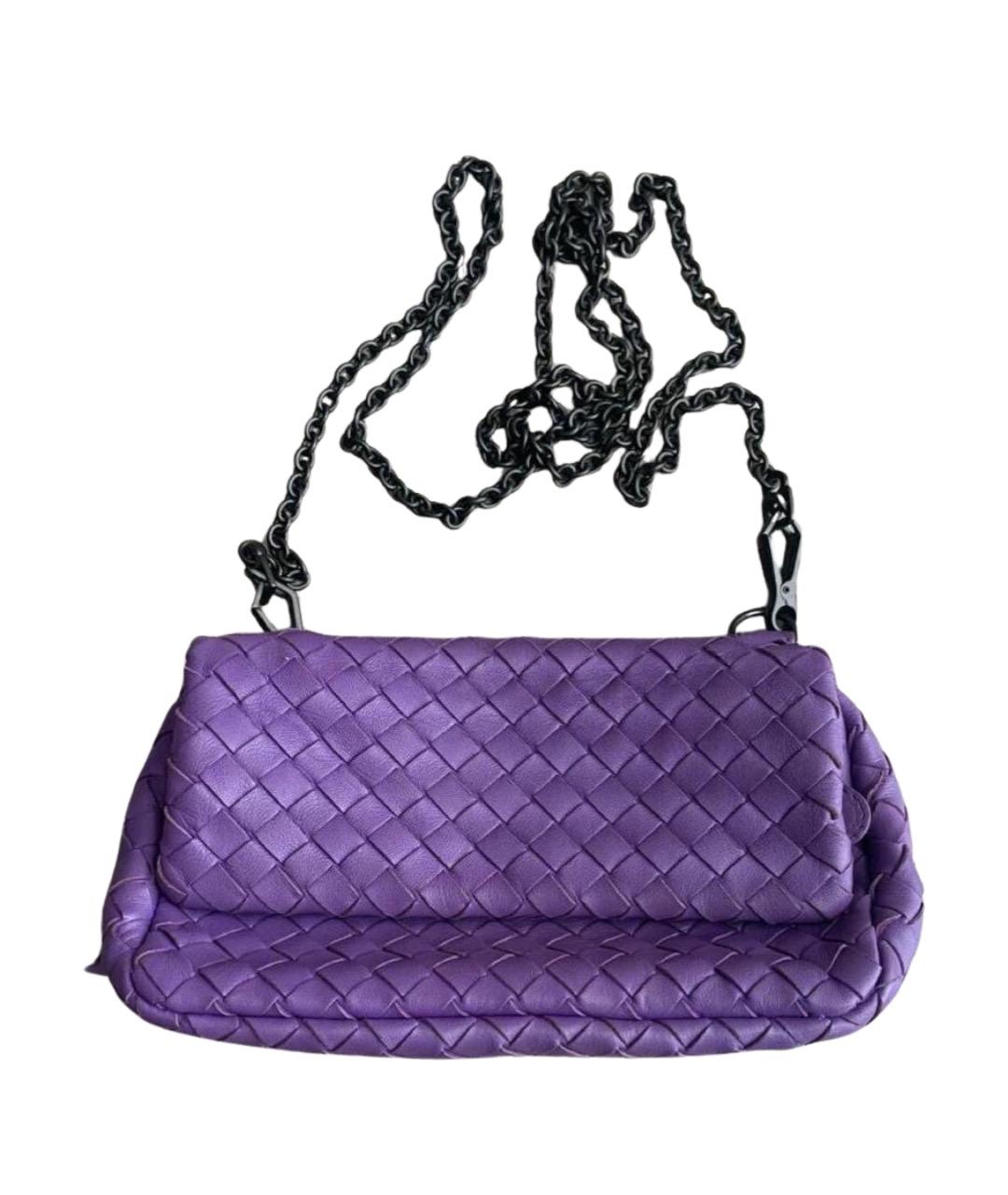 BOTTEGA VENETA Фиолетовая кожаная сумка через плечо, фото 1