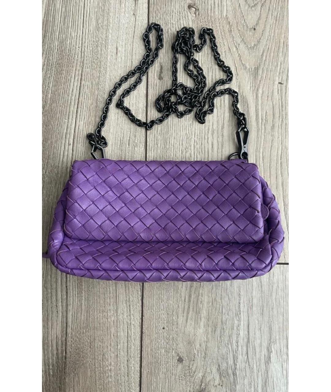 BOTTEGA VENETA Фиолетовая кожаная сумка через плечо, фото 5