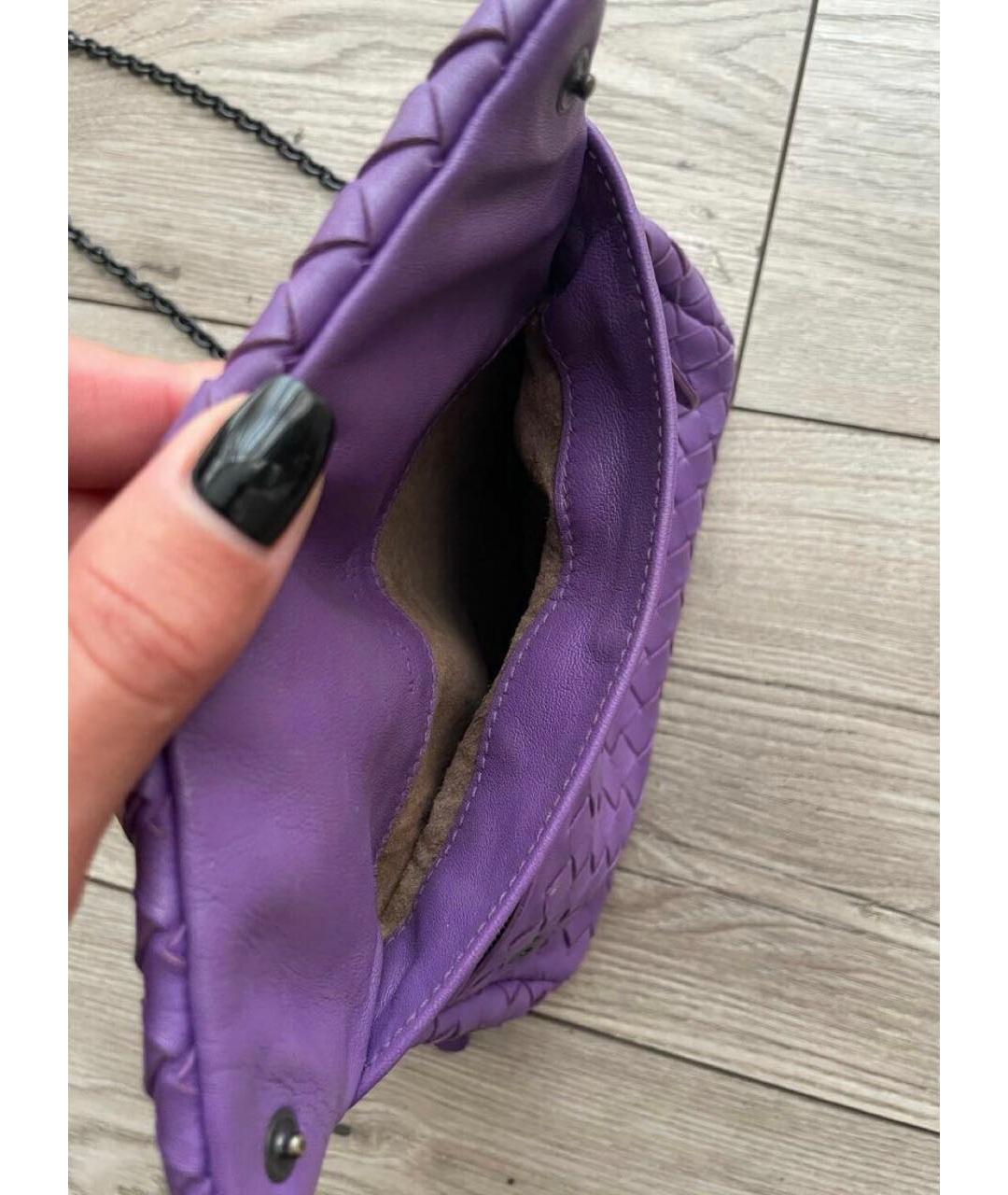 BOTTEGA VENETA Фиолетовая кожаная сумка через плечо, фото 4