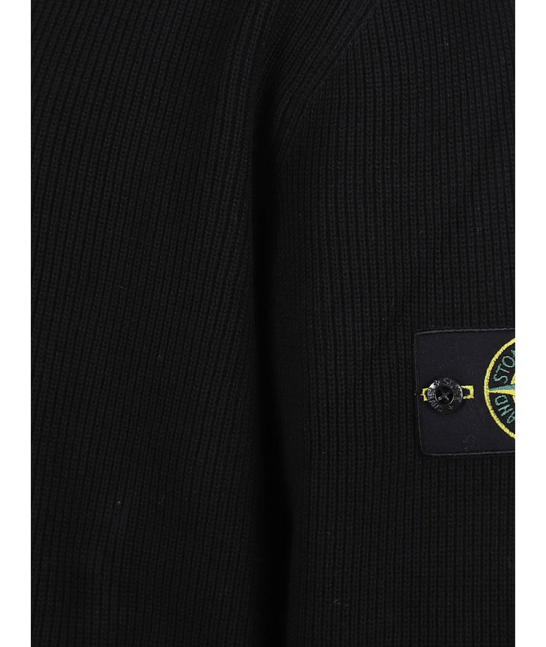 STONE ISLAND Черный хлопковый джемпер / свитер, фото 2