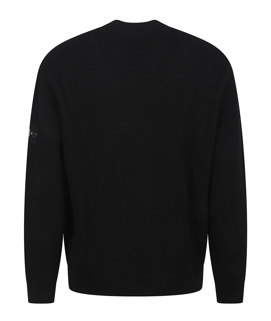 STONE ISLAND Черный хлопковый джемпер / свитер, фото 3