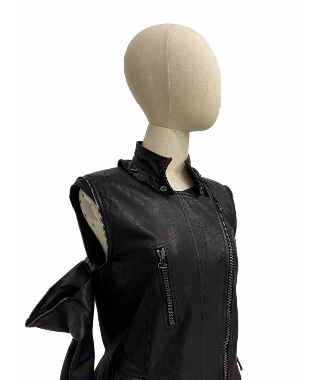 ROBERTO CAVALLI Черная кожаная куртка, фото 5