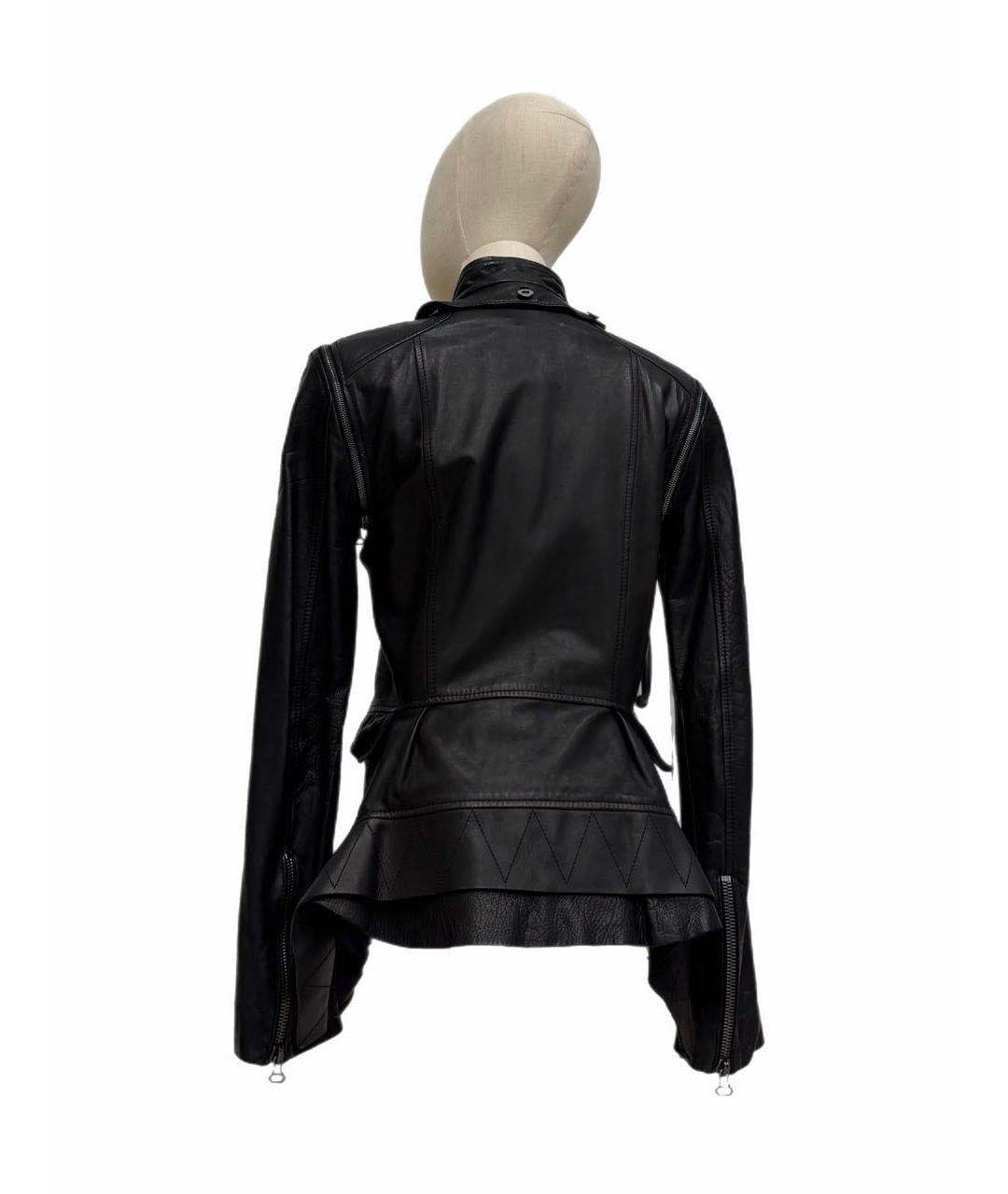 ROBERTO CAVALLI Черная кожаная куртка, фото 2