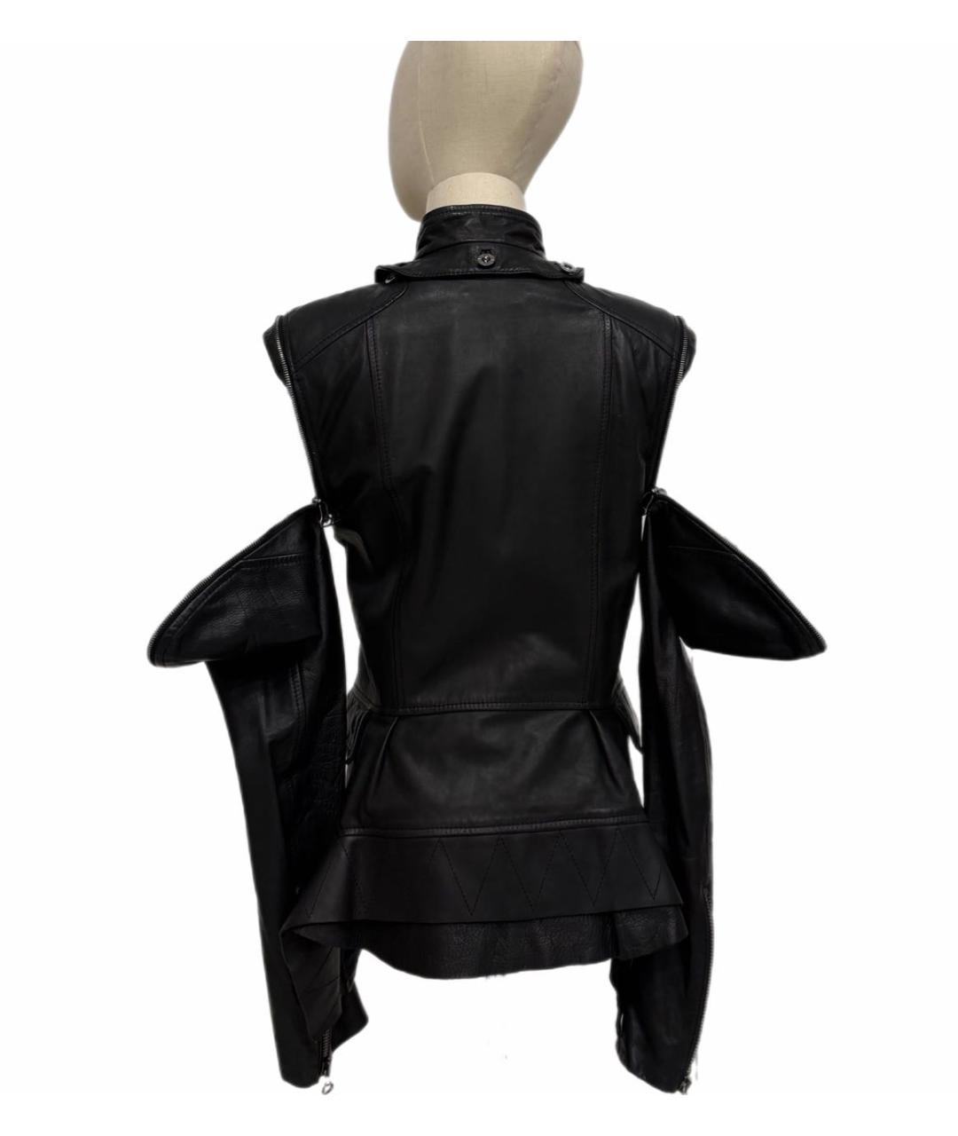 ROBERTO CAVALLI Черная кожаная куртка, фото 3