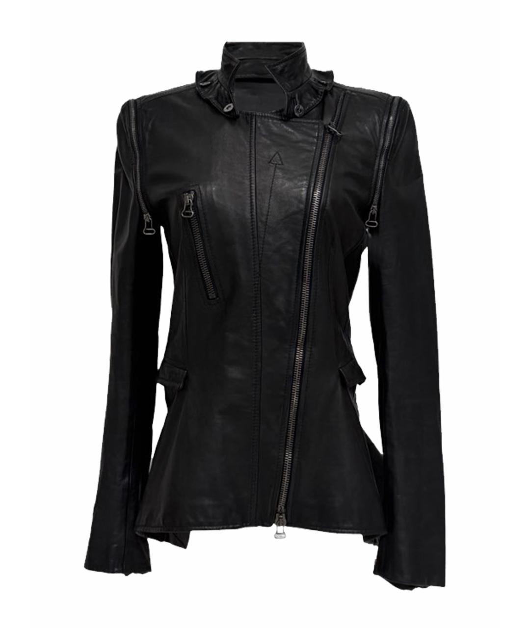 ROBERTO CAVALLI Черная кожаная куртка, фото 1