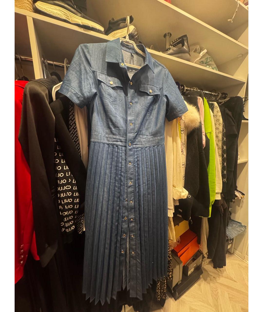 LIU JO Синее деним повседневное платье, фото 5