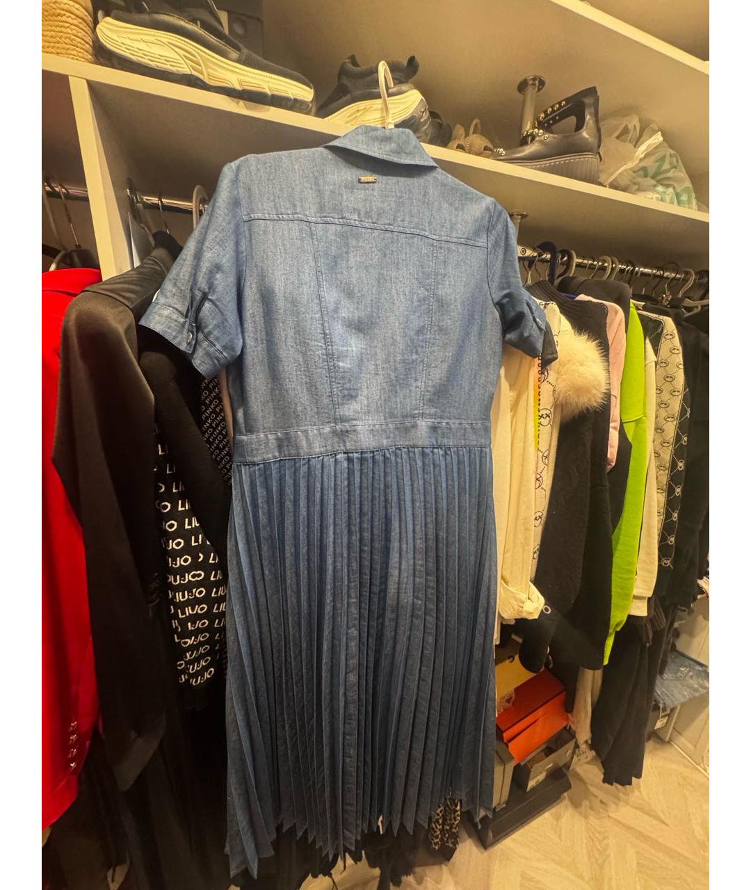 LIU JO Синее деним повседневное платье, фото 2