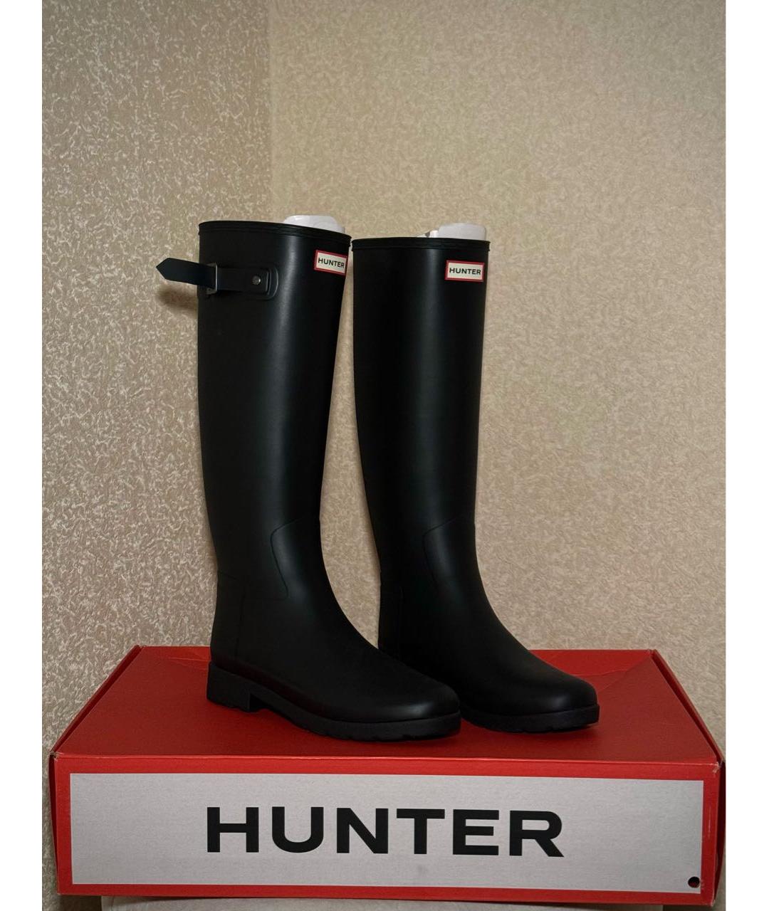 HUNTER Черные резиновые сапоги, фото 5